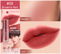 Cathy Doll : Mini Lip & Cheek Nude Matte Tint - No.8 Brownie Red