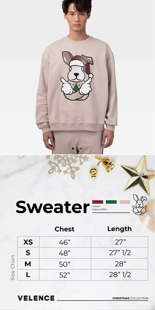 Velence : Sweater - Beige Christmas Size L @ eThaiCD.com